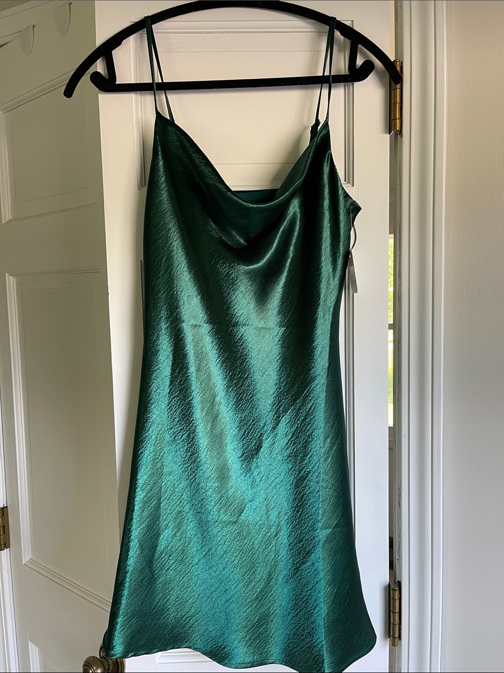 Altar’d State Satin Cowl Neck Slip Mini Dress